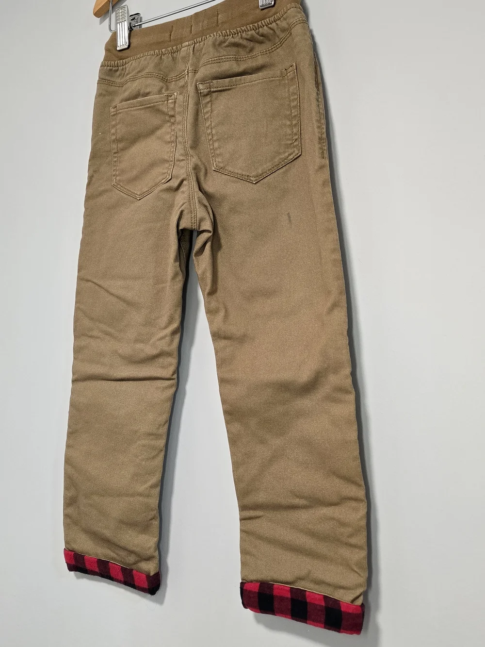 Old Navy Fully Lined Boys' Tan With Plaid Drawstring Pants. Back To School.